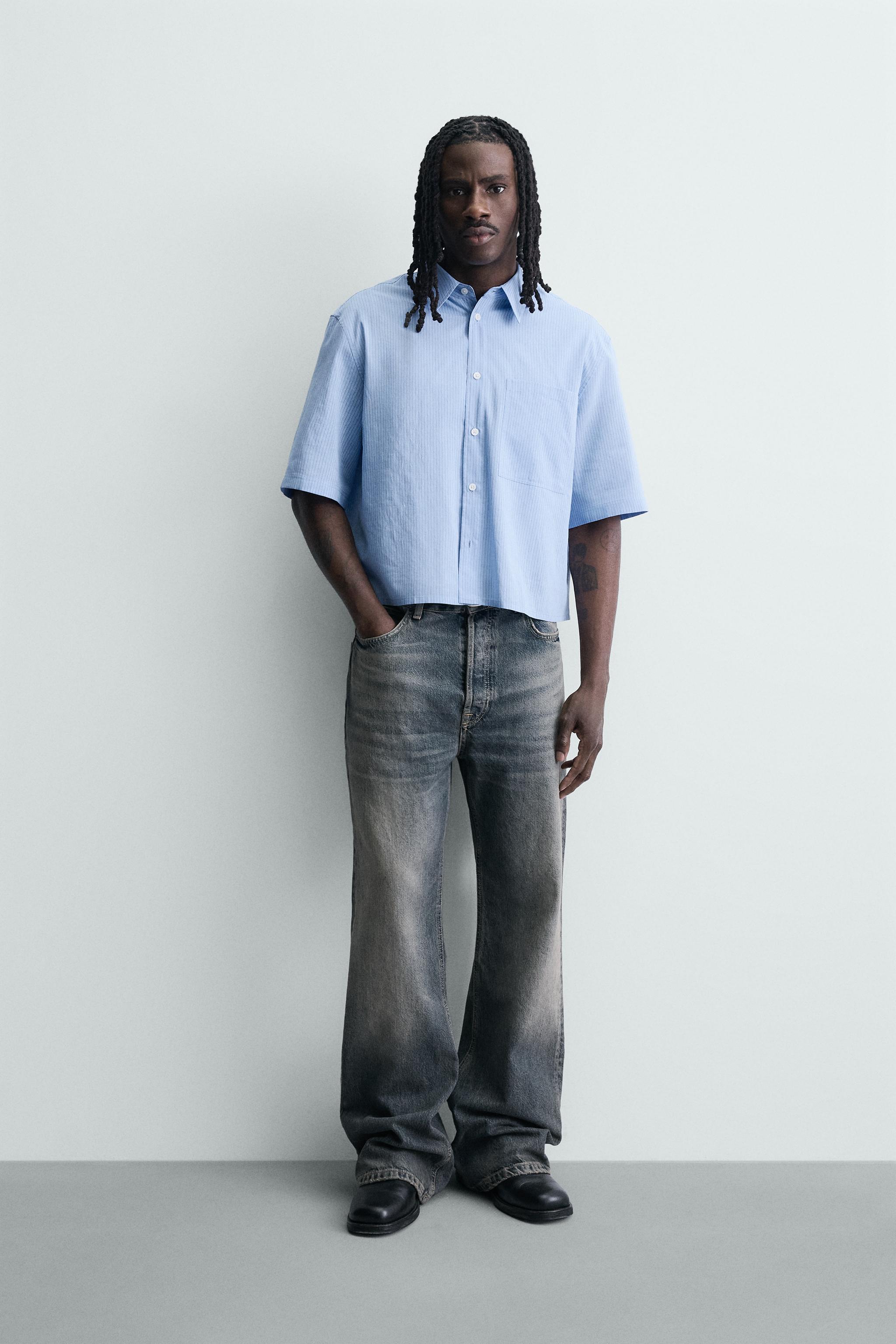 CHEMISE COURTE AJUSTÉE À CARREAUX
